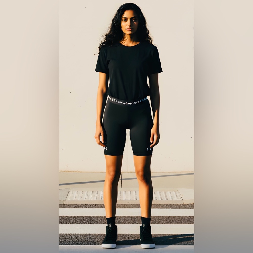 Under Armour NWT SZ Small & Ex Small black bike shorts w/logo’d waistband